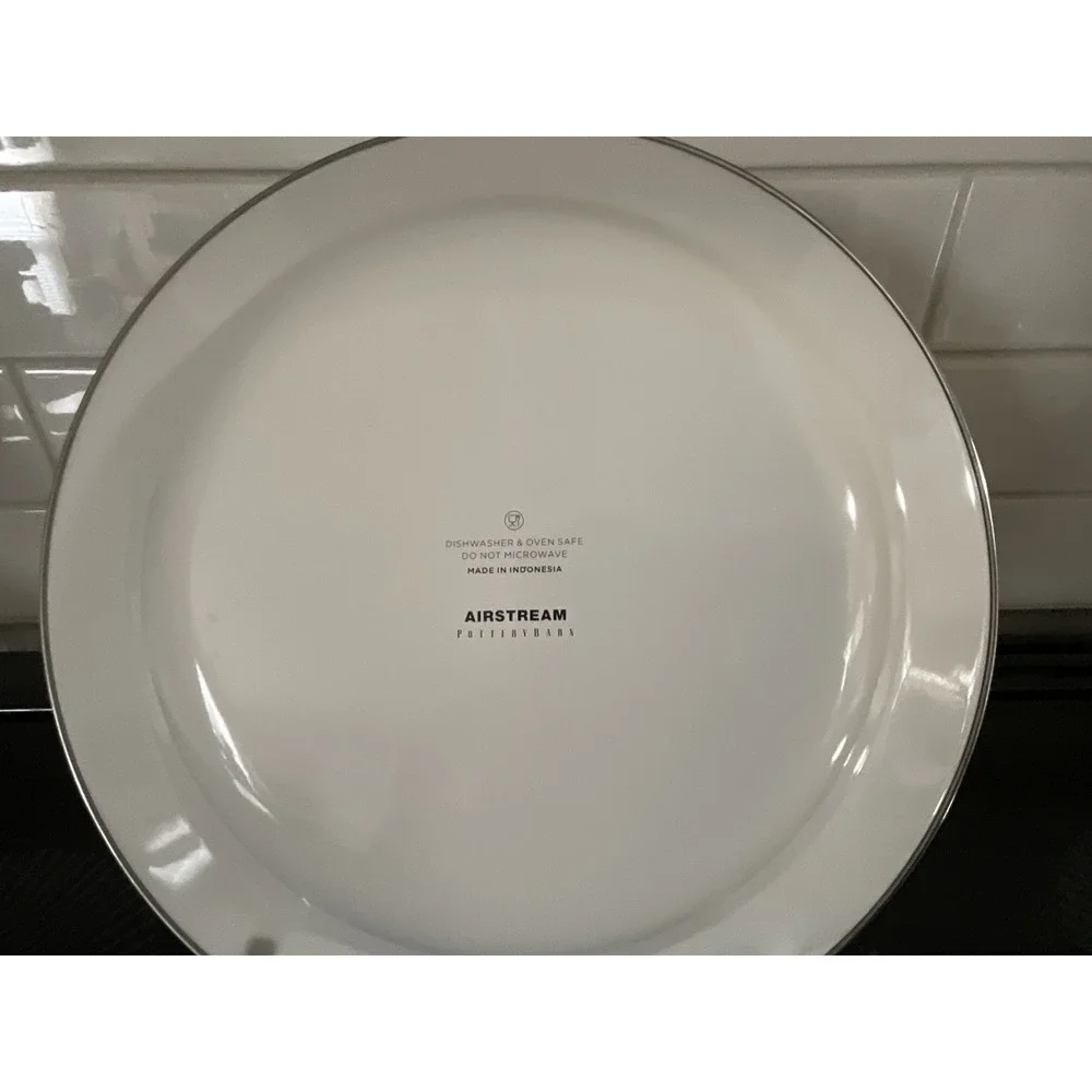 Pottery Barn Airstream Special Edition Enamel Marbled Dinnerware Used